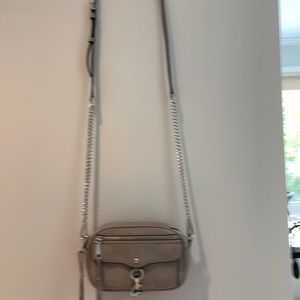 Rebecca Minkoff Blythe Crossbody gray suede bag